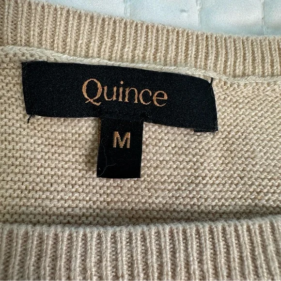 Quince Women's Cashmere Lightweight Link-Organic Cotton Crew Neck Sweater Top - Picture 9 of 11